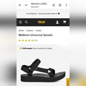 Women's Teva Midform Universal Black Sandals Size 8
